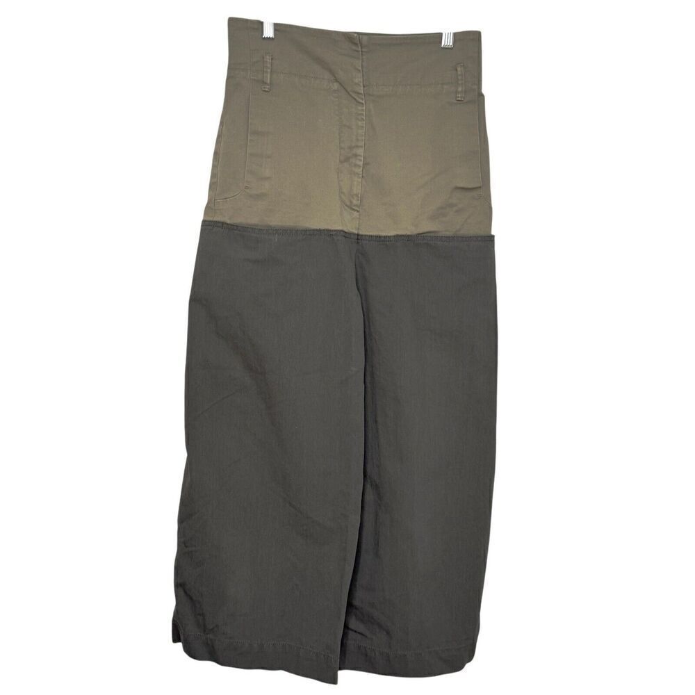 MaxMara Weekend Green Colorblock Pants Size 2 Wide Leg Cropped